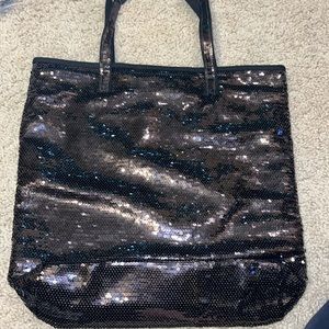 NWT: Victoria Secret Sequin Tote Bag Brown Color